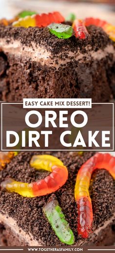 an easy cake mix dessert with oreo dirt cake