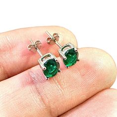 Elevate your style with these stunning 925 Sterling Silver Green Emerald Stud Earrings for women 💚✨ Perfect for engagement, birthdays, or anniversaries. Shine bright with these lab-created emerald beauties! #EmeraldEarrings #SterlingSilver #JewelryLovers #StudEarrings #GemstoneJewelry  #eBaySeller #Earrings #Anniversary #ForWomen Emerald Studs, Emerald Stud Earrings, Emerald Earrings Studs, Lab Created Emerald, Green Gems, Stud Earrings For Women, Emerald Earrings, Green Emerald, Fine Jewellery Earrings