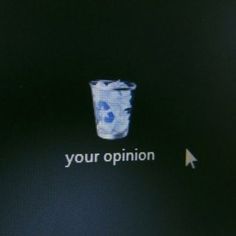 an image of a computer screen with the words your opinion and arrow pointing to it