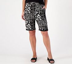 From everyday to vacay, these printed Bermuda shorts take you there in sweet style (with a frayed hem for a more lived-in look). From Susan Graver. Casual Printed Loungewear Shorts, Casual Printed Shorts For Loungewear, Spring Printed Relaxed Fit Shorts, Spring Relaxed Fit Printed Shorts, Printed Relaxed Fit Shorts For Spring, Relaxed Fit Printed Shorts For Spring, Spring Printed Shorts For Loungewear, Casual Printed Shorts For Spring, Trendy Printed Cotton Shorts