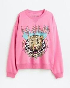 Great Shopping H&M Bright Pink Def Leppard oversized Sweatshirt S 10 12 BNWT, Womens Clothing Western Sweatshirts Pink, Hot Pink Nirvana Sweatshirt, Preppy Shops To Shop At, Preppy Clothing Brands, Preppy Sweatshirts, Preppy Tops, Trendy Christmas Outfits, Designer Sweatshirts, Casual Preppy Outfits