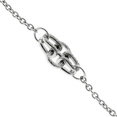 Hermes Rose de Mer Diamond Gold Bracelet 0000343 Diamond Gold Bracelet, French Luxury Brands, White Gold Diamond Bracelet, Gold Diamond Bracelet, Hermes Jewelry, White Gold Chain, White Gold Chains, Gold Link, White Gold Bracelet