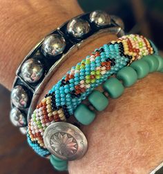 Best Selling Bubble Bracelets!! We love to layer these stretchy bracelets with turquoise jewelry! Comfortable fit for various size wrists. Stretch to approximate 4" Made in USA! Big Bubble, Pearl Beaded Bracelet, Rodeo Cowgirl, Fort Pierce, Boho Layering, Big Bubbles, Stretchy Bracelets, Ranch Style, Silver Pearls