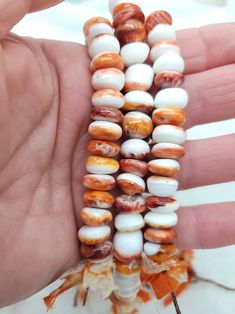 Spiny Oyster Shell Beads Irregular Size / 8-9mm / | Etsy Serbia Roman Glass, Spiny Oyster, Leather Chokers, Moon Jewelry, Oyster Shell, Tampa Fl, Shell Beads, Orange Red, Jewelry Supplies