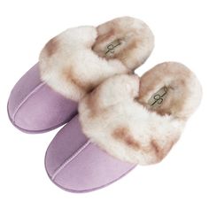 Slip into comfort with this Jessica Simpson signature, every day slipper. Enjoy the plush, luxurious, fully lined faux fur house slipper that will keep your feeling cozy and stylish all day long. These slide on, scuff style slippers help give your feet a much needed rest and are available in a variety of colors including Black, Grey, Tan, Pink, Purple and more. Available in size Small (US 6-7), Medium (US 7-8), Large (US 8-9), and X-Large (US 9-10). Slippers run small- we recommend selecting a s Lilac Shoes, Clogs Style, Closed Toe Shoes, Slippers For Girls, Round Toe Heels, House Slippers, Jessica Simpson, Memory Foam, Faux Fur