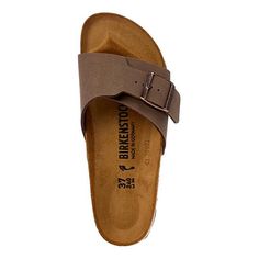 Birkenstock Catalina Birko-Flor Slide Sandal   An oversized buckle adds elevated style to the Catalina, showcasing the comfortable single-strap design crafted from quality materials. Casual Double Strap Footbed Sandals With Buckle, Casual Double Strap Footbed Sandals With Buckle Closure, Casual Footbed Sandals With Heel Loop For Vacation, Casual Double Strap Sandals With Buckle Closure, Casual Closed Toe Slides With Heel Loop, Classic Adjustable Sandals For Vacation, Classic Adjustable Sandals For Beach, Comfortable Flat Footbed Sandals With Buckle Closure, Comfortable Adjustable Footbed Sandals With Buckle