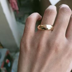 Dome Ring for Women in Gold and Silver Stackable Pinky Ring Chunky Bold Signet Statement Ring Valentine's Day Gift for Her Minimalist Ring Self Gift, Woman In Gold, Dome Ring, Wax Casting, Lost Wax Casting, Valentines Day Gifts For Her, Handmade Jewelry Gift, Minimalist Ring, Domed Ring