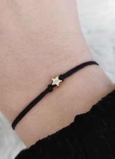 Tiny Star CZ Cubic Zirconia String Bracelet Adjustable Cord - Etsy Star Friendship Bracelet, Black Friendship Bracelet, Adjustable Cord Bracelet, Bracelet Star, Braided Bracelet Diy, Bff Bracelets, Bracelet Friendship, Tiny Star, Funky Jewelry