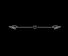 two hearts with wings are on a black background, and one is in the shape of an arrow