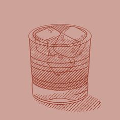 a drawing of an ice bucket filled with water