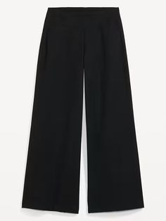 High-Waisted Pull-On Pixie Wide-Leg Pants | Old Navy Pull On Wide Leg Pants, Chic Workwear Bottoms With Wide Waistband, Chic Bottoms With Wide Waistband For Work, Non-stretch Dress Pants With Elastic Waistband For Work, Best Shoes For Wide Leg Pants, Wide Leg Bottoms With Wide Waistband For Work, Workwear Bottoms With Wide Waistband, Versatile Wide Leg Pants With Pockets For Work, Versatile Workwear Bottoms With Wide Waistband