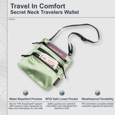 Worried about keeping your valuables safe and dry during travel or outdoor activities? Discover the ultimate solution with our Secret Neck Wallet. Experience peace of mind on your adventures. Our Secret Neck Wallet is crafted from Monsoon Silk™ material, a premium blend of 100% silk with an inside TPU-lamination, ensuring water resistance and durability. Perfect for travel and outdoor activities, this wallet keeps your essentials secure and dry, no matter where your journey takes you. Stay organ Multifunctional Portable Travel Accessories For Outdoor, Multifunctional Packable Travel Accessories For Outdoor Activities, Practical Portable Travel Accessories, Versatile Outdoor Rectangular Travel Accessories, Multifunctional Rectangular Travel Accessories For Outdoor, Foldable Rectangular Travel Accessories For Outdoor Activities, Practical Packable Travel Accessories For Outdoor, Versatile Packable Travel Accessories For Outdoor, Functional Packable Travel Accessories For Outdoor Activities