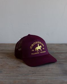 Our take on the perfect vintage-inspired trucker: perfect fit, lasting construction, and our iconic rodeo embroidery. • 5-panel trucker hat• Iconic Crossbow branding embroidered on side• Snapback Style• Navy, Khaki, and Black hats have rope detail Black Hats, Crossbow, Black Hat, The Horse, Snapback Hat, Snapback Hats, Rodeo, Trucker Hat, Vintage Inspired