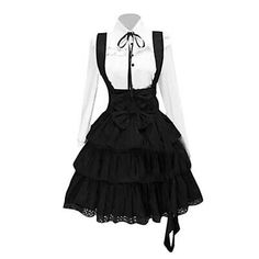 Top Seller for Women's Lolita Girl Corset Braces Skirts Cosplay Medieval Ruffle Tiered Dress, Fashion Women's Dresses Fairycore Dress, Big Size Dress, Oktoberfest Outfit, Punk Dress, Classic Lolita, Goth Dress, Party Dress Long Sleeve, Medieval Dress, Vintage Inspired Dresses