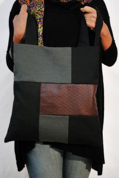 Backpack-Messenger bag/ Gray-Black-Bordeaux by misirlouHandmade Everyday Fabric Backpack, Black Canvas Tote Backpack, Black Patchwork Shoulder Bag For Everyday Use, Large Capacity Black Fabric Shoulder Bag, Black Large Capacity Fabric Shoulder Bag, Black Square Canvas Shoulder Bag, Black Fabric Shoulder Bag For Everyday Use, Black Patchwork Satchel Shoulder Bag, Black Reversible Shoulder Bag For Travel