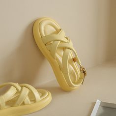 Darla Super Comfy Strappy Sandals – zierashop Trendy Sport Sandals With Adjustable Strap For Spring, Yellow Open Toe Sport Sandals For Spring, Spring Yellow Open Toe Sport Sandals, Casual Yellow Slingback Sandals, Trendy Yellow Sandals With Buckle Closure, Comfortable Strappy Slingback Sandals For Summer, Comfortable Spring Sport Sandals With Strap, Comfortable Strap Sport Sandals For Spring, Comfortable Sport Sandals With Strap For Spring