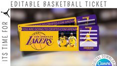 an image of a ticket for the los angeles lakers basketball team with text that reads, you are going to crypt com arena