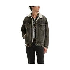 Levi's Men's Relaxed Fit Sherpa Trucker Size: M.  Color: Gray.  Gender: male.  Age Group: adult. Mens Lightweight Jacket, Mens Sherpa, Mens Jackets Casual, Denim Trucker Jacket, Levis Jacket, Men's Coats & Jackets, Trucker Jacket, Levis Men, Sherpa Lined