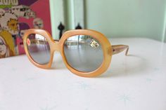 "RARE these are amazing! frame width=6.\" arm width=6\" lens width=2.25\" Retro & Me loves these sunnies!! one of a kind for sure good vintage condition 1950s-1960s made in france perfect for pool parties love super retro! Thank YOU and please feel free to ask me any ?s:) Have a lovely day!! xoxo www.etsy.com/shop/retroandme #funky" Retro Sunglasses With Uv Protection For Parties, Retro Sunglasses For Summer Party, Retro Summer Party Sunglasses, Vintage Sunglasses With Uv Protection For Parties, Vintage Summer Festival Sunglasses, Vintage Sunglasses With Tinted Lenses For Party, Vintage Tinted Sunglasses For Party, Vintage Tinted Sunglasses For Parties, Mid-century Sunglasses With Tinted Lenses For Summer