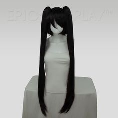 Be advised that this item is on backorder and will ship after 10/06/2019. Eos Black Long Pigtail Wig Set Long and glamorous twintails are exactly what cosplay dreams are made of. Those dreams are about to become a reality, as you can now wear this adorably classic hairstyle with ease thanks to our Black long pigtail wig set. Our beautiful bob cut Chronos style serves as the base for this long pigtail wig set. This style is specifically fashioned to frame and flatter the face, making it the perfe