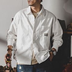 American Retro Cargo Loose Long Sleeve Shirt
Size Chat： White Long Sleeve Top With Pockets, White Long Sleeve Shirt With Pockets, Casual Collar Cotton Top For Fall, Fall Cotton Top With Casual Collar, Fall Streetwear Tops With Casual Collar, White Shirt With Pockets And Casual Collar, White Casual Collar Shirt For Fall, Long Sleeve Streetwear Tops With Pockets, Long Sleeve Tops With Pockets For Streetwear