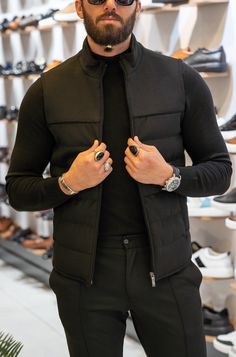 Elevate your style with our Menstyle vest, featuring a special design that hugs your body in a slim fit. With a unique stamp detail and zero sleeves, this vest will make a statement and add a touch of luxury to any outfit. Step up your fashion game and stand out from the crowd. Color Code: Black Suit Material: 55% Pamuk, 45% Polyester Machine Washable: No Fitting: Slim-Fit DRY CLEAN ONLY Slim Fit Sleeveless Winter Vest, Winter Slim Fit Sleeveless Vest, Slim Fit Sleeveless Vest For Fall, Winter Workwear Slim Fit Vest, Black Fitted Sweater Vest, Unique Stamps, Suit Material, Code Black, Black Suit