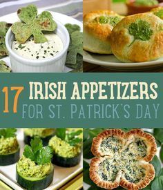 irish appetizers for st patrick's day are featured in this collage