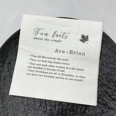 a piece of paper that has been placed on top of a hat with the words, fun feet about the couple