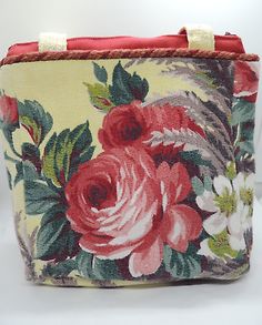 SylvieBags Small Tote Bag w/ Zipper Floral Tapestry Barkcloth Beadwork Romantic | eBay Vintage Multicolor Bags With Zipper Pouch, Vintage Rectangular Zipper Pouch Bag, Vintage Rectangular Zippered Bag, Vintage Rectangular Shoulder Bag With Zipper Pouch, Small Tote Bag, Floral Tapestry, Small Tote, Lighted Signs, Beautiful Fabric