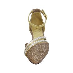 FUZZY Hallie women's wide width dress flats for casual or fancy attire. Popular for its style versatility, this ladies pointed toe, open shank, ankle strap skimmer features a metallic glitter body decorated with 2 diagonal crystal ornamented straps on the instep creating a sophisticated style and look that is classic in design and versatile to compliment any wardrobe style. Features: Wide Width (W) Synthetic Rubber Sole Open Shank Ankle Strap With Adjustable Buckle Maximum Traction Rubber Outsol Fancy Attire, Dress Flats, Wide Width Shoes, Crystal Ornament, Synthetic Rubber, Wardrobe Style, Pretty Shoes, Strap Dress, Black Flats