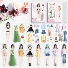 the dolls are all dressed up in different outfits