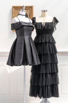 Romantic & enchanting, the Operetta Dress in shiny black organza features side-seam pockets, adjustable shoulder straps, off-the-shoulder structured sleeves, a center-back zipper, and a pleated, mini-length skirt. Please Note- This item is final sale only. . Details Small: Bust 32"-34", Waist 26"-28", Length 32" Medium: Bust 34"-36", Waist 28"-30", Length 32.5 Large: Bust 36"-38", Waist 30"-32", Length 33" Skirt Length Waist to Hem: 18" No Stretch, Please Check Measurements Center Back Zipper 10 Off-shoulder Pleated Evening Dress, One-shoulder Pleated Mini Dress For Party, One Shoulder Pleated Mini Dress For Party, Black Pleated Bodice Dress For Prom, Black Dress With Pleated Bodice For Prom, Pleated Mini Dress With Spaghetti Straps For Party, Party Dress With Spaghetti Straps And Pleated Bodice, Evening Off-shoulder Ruffled Dress, Pleated Dresses For Night Out During Prom Season