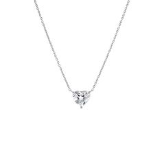 Celebrate love with the Lab Grown Diamond Heart Solitaire Necklace. Crafted in 14K gold and 14K white gold, this necklace features a stunning heart-shaped brilliant-cut lab-grown diamond. Choose from five carat weights, ranging from 0.25 CT to 2 CT, to suit your preference. The necklace is designed with a length of 16 inches plus an additional 1-inch extender for a perfect fit. Each piece is custom-made and requires 12-18 business days for production. Product Details 14K Gold & 14K White Gold Co Formal Heart Cut Cubic Zirconia Necklace, Double Heart Brilliant Cut Necklace For Wedding, Fine Jewelry Heart Necklace In Cubic Zirconia, Formal Round Cut Heart Necklace In Fine Jewelry Style, Fine Jewelry Heart Necklace With Cubic Zirconia, Classic Single Diamond Heart Pendant Jewelry, Fine Jewelry Double Heart Brilliant Cut Diamond Necklace, Fine Jewelry Diamond Necklace With Brilliant Cut Double Heart, Classic White Gold Heart-shaped Diamond Necklace