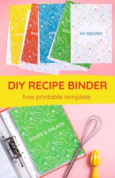 the recipe binder is made with free printable templates