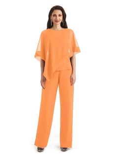 orange Mother Of The Bride Jumpsuit, Mother Of The Bride Trouser Suits, Bride Jumpsuit, Mother Of The Bride Suits, Clothes For Women Over 50, Orange Chiffon, Trouser Suit, Jumpsuit Elegant, Bridesmaid Dresses Online