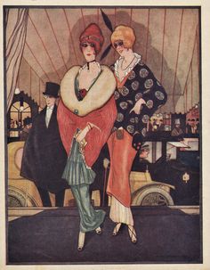 an old fashion magazine cover with two women