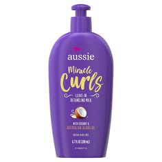 TANGLES? KNOT HERE! Aussie Miracle Curls Detangling Milk tames frizz and keeps gnarly knots at bay. Infused with coconut and jojoba oil, this nourishing leave-in conditioner smooths and softens strands, leaving behind a luscious strawberry and pomegranate scent. Simply apply to damp hair, detangle and let air dry. Who runs the world? CURLS. Aussie Miracle Curls, Aussie Hair Products, Oil For Curly Hair, Curl Conditioner, Hair Milk, Shampoo For Curly Hair, Curly Hair Types, Beautiful Curls, Hair Detangler