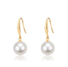 This popular earring design features AAAA quality, round freshwater pearls measuring 10-11mm. Expertly crafted with 10-11mm freshwater pearls, these classic hoop earrings are a timeless addition to any jewelry collection. These elegant and versatile earrings complement any outfit and add a touch of sophistication to your look. Made with high-quality materials, these earrings are built to last and will make a beautiful gift for yourself or a loved one. Product Details: Pearl Type: Freshwater Pear Button Pearl Earrings, Baroque Pearls Necklace, Perfect Pearls, Popular Earrings, Pearl Love, Baroque Pearl Earrings, Gold Pearl Necklace, Gold Pearl Earrings, Hoops Earrings