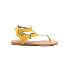 This Archer Gladiator Thong Sandal Is A Fun Carefree And Casual Double Buckle Fishtail Braid Sandal. Designed With A Thong Upper, Flat Sole, And Double Adjustable Buckle. Perfectly Pair With Your Festival Outfit Or Vacation Cover Up. Suede Double Buckle Yellow Color Heel Height: 0.25” Trendy T-strap Sandals With Adjustable Single Toe Strap, Trendy T-strap Adjustable Sandals, Trendy Adjustable T-strap Sandals, Fishtail Braid, Braided Sandals, Qupid Shoes, Fish Tail Braid, Thong Sandals, Festival Outfit