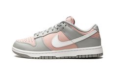 The Women’s Nike Dunk Low “Soft Grey/Pink” is an August 2021 release of the women’s exclusive colorway of the vintage low-top basketball shoe.  One of multiple women’s-only Dunk designs included in Nike’s Summer 2021 release cycle, the “Soft Grey/Pink” is mostly constructed in a classic two-tone color block that follows the style cadence of the shoe’s original “Be True to Your School” collection from 1985, save for the white leather Swoosh added to the mid-panel.  Soft Grey leather is used for t Dunk Low Pink Oxford, Womens Dunk Low, Wmns Dunk Low, Adidas Shoes Yeezy, Dunk Low Nike, Top Basketball Shoes, Sneaker Stores, Nike Brand, Grey Nikes