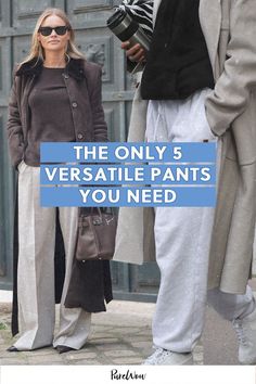 Add these versatile pants to your capsule wardrobe, stat. From comfy sweatpants to a classic pair of jeans, these five staple silhouettes can be worn countless times and can shape shift into numerous outfits. Style Sweatpants, Comfy Sweatpants, Versatile Pants, Fashion Jeans, Fashion Editor, Jean Leggings, Outfits With Leggings, Jeans Style