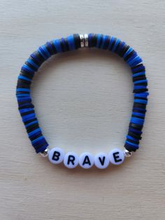 💙This bracelet was created as a way to raise funds for our close friends in order to keep their K9 Kain with his family.  💙Three dollars from every bracelet sold will go to the Herrig family fund for #keepingKain 💙Keep bracelets dry and out of direct sunlight for longevity of colors  💙Each bracelet is a mix of blues and black, with silver spacers and black letter beads If you'd like to donate directly to the family, their Venmo is: @Adamherrig  Thank you! Boys Friendship Bracelets, Clay Was Bracelet Ideas, Clay Bead Bracelets For Boys, Boy Clay Bead Bracelet, Boy Bracelets, Police Bracelet, Bracelets For Boys, Line Jewelry, Keep Bracelet