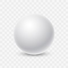 a white ball on a transparent background, with no shadow or glares to the side