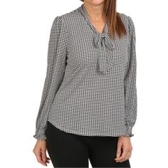 Brand New Nwt Size Small Features Stylish All Over Geo Print Tie Neckline Detail Smocked Ruffle Cuff Sleeve Soft Stretch Knit Material Polyester/Elastane Long Sleeve V-Neckline Casual Houndstooth Blouse For Work, Casual Houndstooth Workwear Blouse, Chic Houndstooth Pattern Blouse For Fall, Chic Houndstooth Blouse For Fall, Casual Houndstooth Blouse For Fall, Houndstooth Pattern Top For Fall, Chic Houndstooth Winter Tops, Spring Houndstooth Pattern Blouse, Chic Long Sleeve Houndstooth Blouse