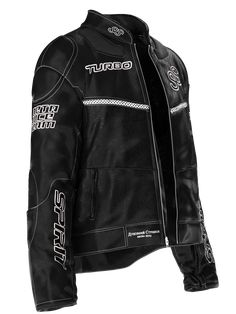 It is inspired by an oversized leather motorcycle jacket with styling elements from the 90s racing team. "You don't have to be a racer to do everything in time" is the motto of this item — you can be as fast in your decisions and actions as you want, but remember — you should wait less. THIS IS A DIGITAL ITEM, IT ONLY EXISTS DIGITALLY AND WILL BE APPLIED TO YOUR PHOTO(s) Color: black. Material: digital leather. Digital clothes fit all sizes. About the collection: The collection is dedicated to c Moto Style Hooded Outerwear For Streetwear, Winter Sporty Biker Jacket For Biker Events, Sporty Biker Jacket For Winter Events, White Moto Outerwear For Streetwear, Sporty Long Sleeve Biker Jacket For Motorcycling, Sporty Biker Jacket For Motorcycling In Fall, Racing Biker Jacket With Long Sleeves For Motorcycling, Racing Style Long Sleeve Biker Jacket For Motorcycling, Long Sleeve Racing Biker Jacket For Motorcycling