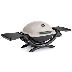 a bbq grill with the lid open