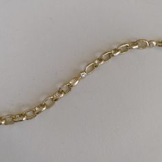 COMPOSITION 14K Recycled Gold 3x 2mm Round Ethically Sourced Diamonds Clasp Closure 16" Necklace Length Additional Sizes and Stones Available Upon Request Yellow Gold Figaro Chain Jewelry, Yellow Gold Metal Jewelry With Figaro Chain, Yellow Gold Rolo Chain Metal Necklace, Yellow Gold Metal Necklace With Rolo Chain, Tarnish Resistant Yellow Gold Chain Necklace For Jewelry Making, Tarnish-resistant Oval Link White Gold Chain Necklace, Tarnish Resistant Yellow Gold Recycled Chain Necklace, 14k Gold Oval Figaro Chain Necklace, 16 Necklace