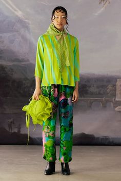 Pastel green straight pant with all over abstract prints. - Aza Fashions Green Silk Wide-leg Bottoms, Green Silk Bottoms For Summer, Green Silk Bottoms For Spring, Green Silk Wide-leg Pants, Green Straight Pants For Summer, Summer Green Straight Pants, Pant For Women, Types Of Work, Trouser Pants Women