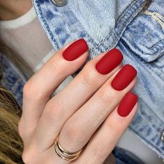 Milky Nails, Red Nail, Fancy Nails, Matte Nails, Perfect Nails, Nail Manicure, Trendy Nails, Glue On Nails