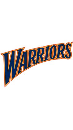 an orange and blue logo with the word warriors on it's bottom corner, in front of a white background